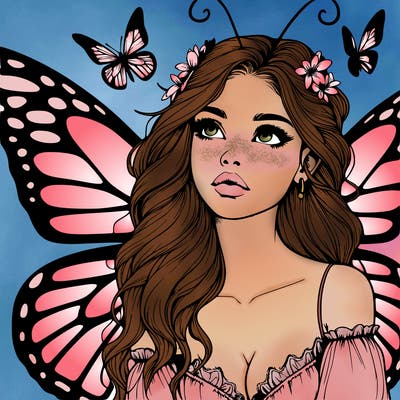 butterfly fairy realistic girl