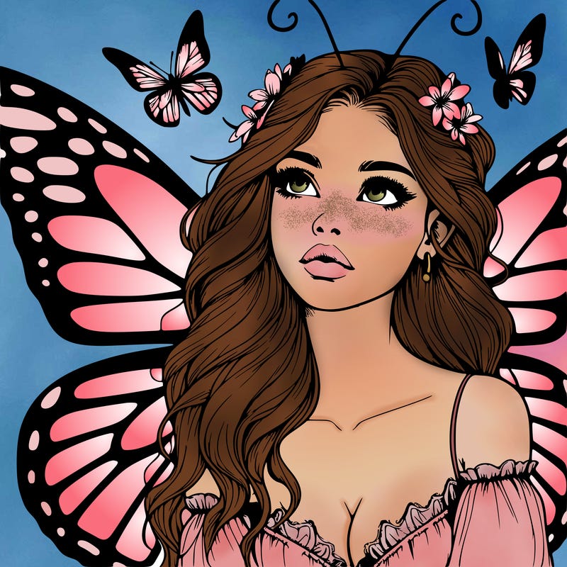 butterfly fairy realistic girl