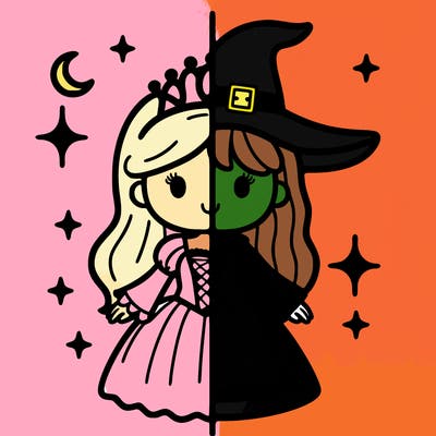split princess and witch