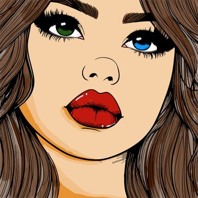 really realistic girl with lips
