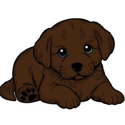 a cute realistic puppy