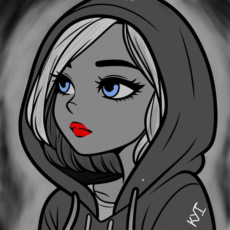 a woman wearing a hoodie