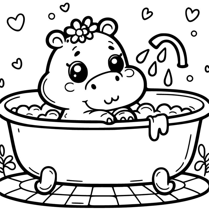 hippo in a bathtub
