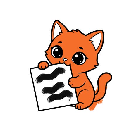 a small cat with a blank sheet of paper in its hand. the cat is sooooooo cute!