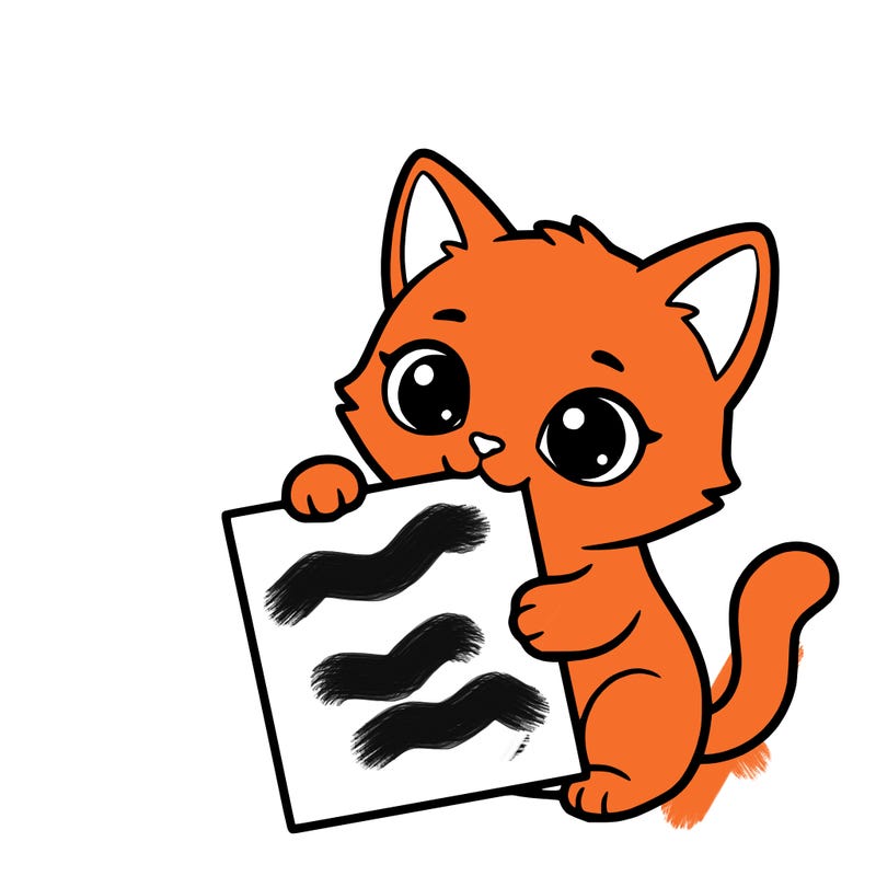 a small cat with a blank sheet of paper in its hand. the cat is sooooooo cute!