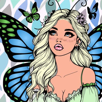 butterfly fairy realistic girl