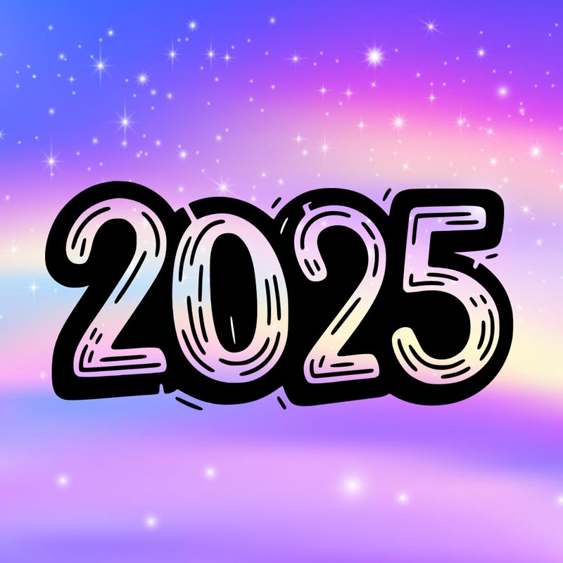 one line scrawled numbers sketch design “2025”