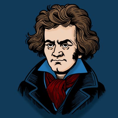 draw a portrait of classical composer beethoven