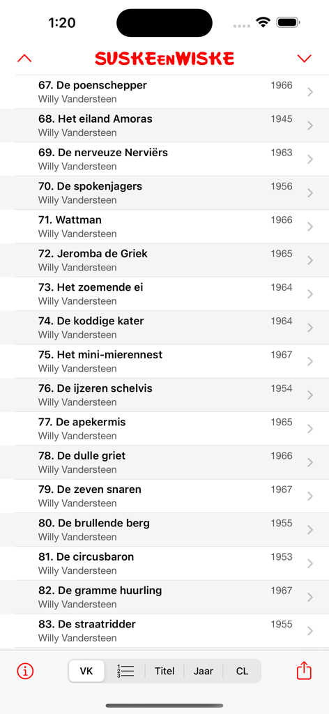 De aardige app - List of Suske en Wiske comic book albums in De aardige app