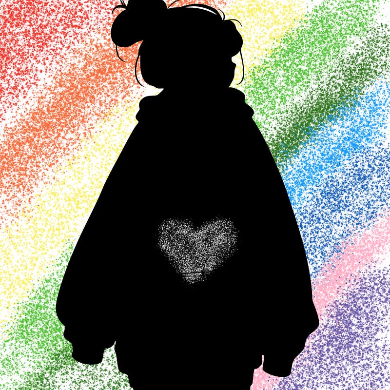 realistic girl with a oversized sweatshirt on and a bun