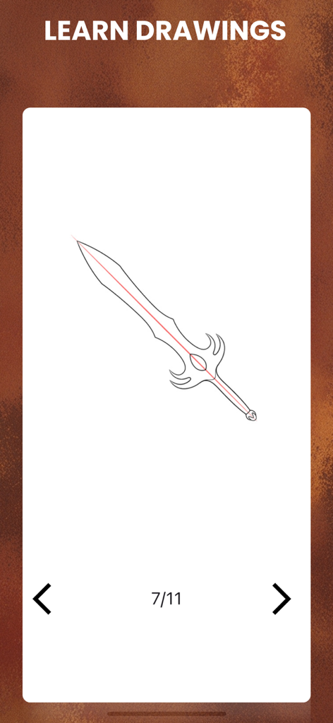 How to draw Weapons by Steps - Step-by-step drawing guide for a fantasy sword