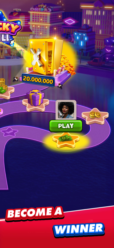 Mobile game screen of Spades Plus showing a golden vault with coins and a winner path.