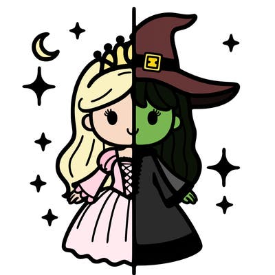 split princess and witch