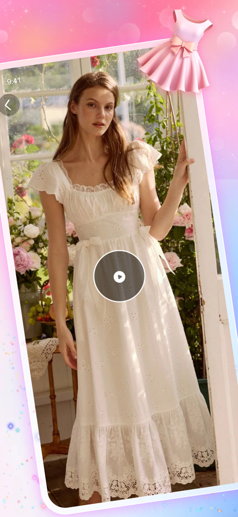 Evaer - A woman in a white lace dress used as design inspiration in the Evaer wedding app