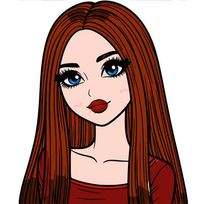 realistic girl with straight and long hair