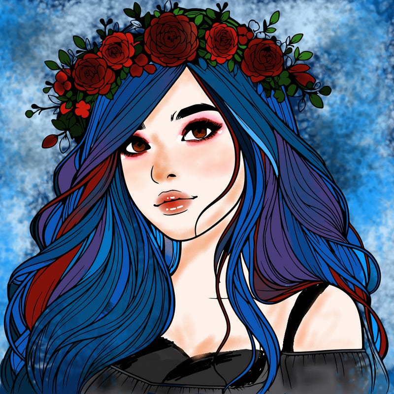 realistic girl with flower crown