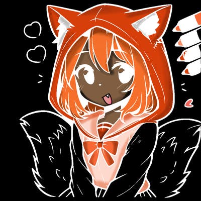 manga cat girl in hoodie