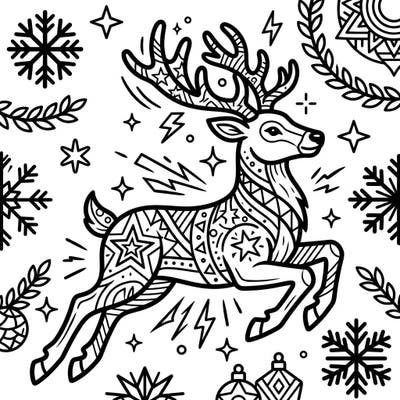Dive into a world of vibrant creativity with this dynamic Pop Art reindeer coloring page! Designed especially for kids, it features bold outlines and exciting patterns that are perfect for adding a splash of color.