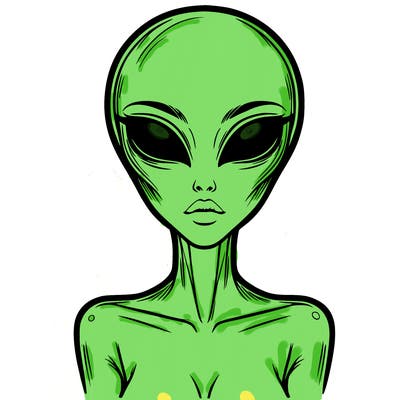 beautiful realistic alien girl