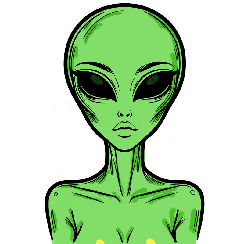 beautiful realistic alien girl