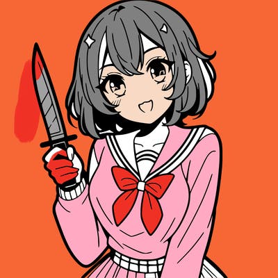 anime girl with a knife