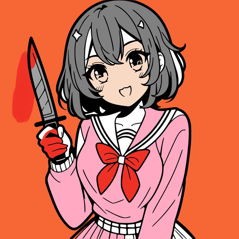 anime girl with a knife