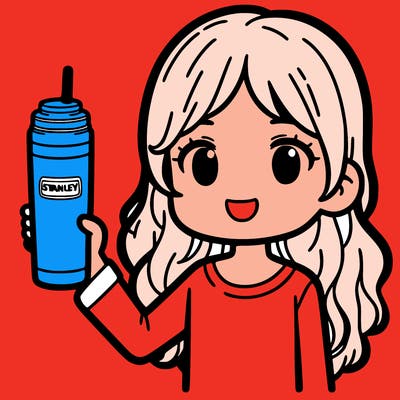 girl with a stanley tumbler