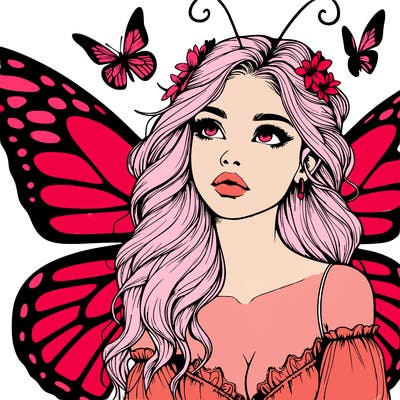 butterfly fairy realistic girl