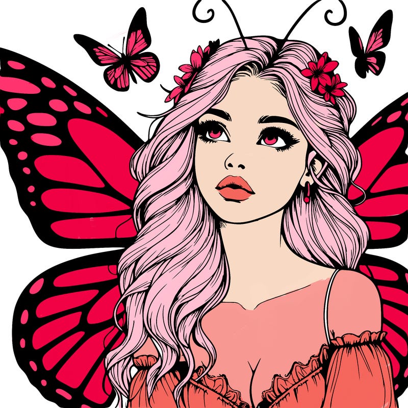 butterfly fairy realistic girl