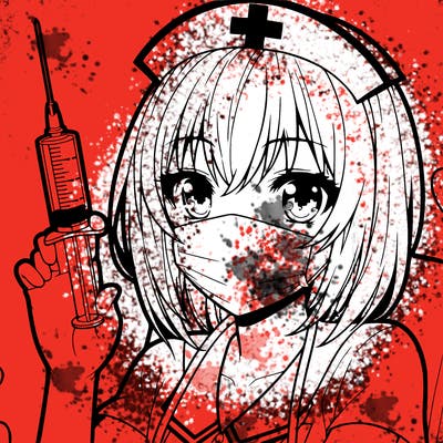 anime girl nurse holding syringe
