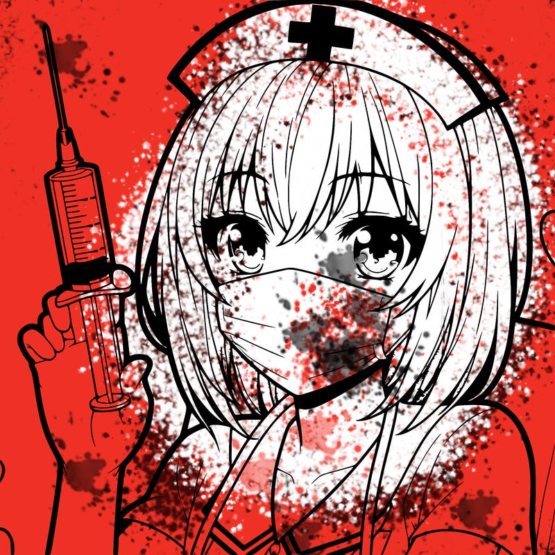 anime girl nurse holding syringe