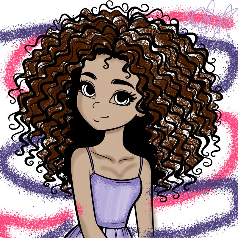 realistic girl with curly hair