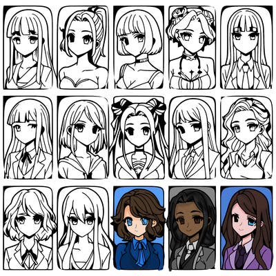 girls that look diffrent anime