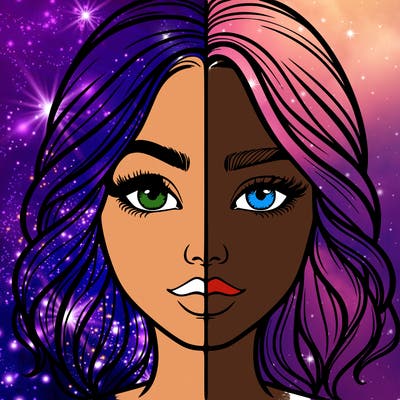 realistic girl split half