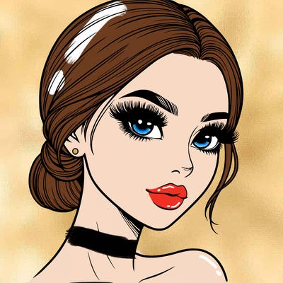 realistic girl with lashes