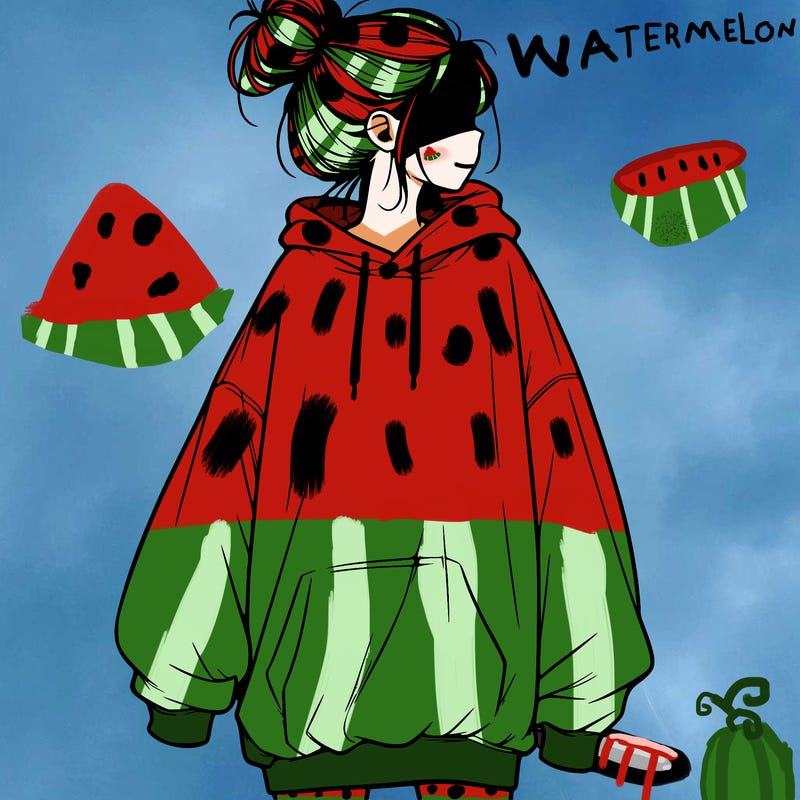 realistic girl with a oversized sweatshirt on and a bun