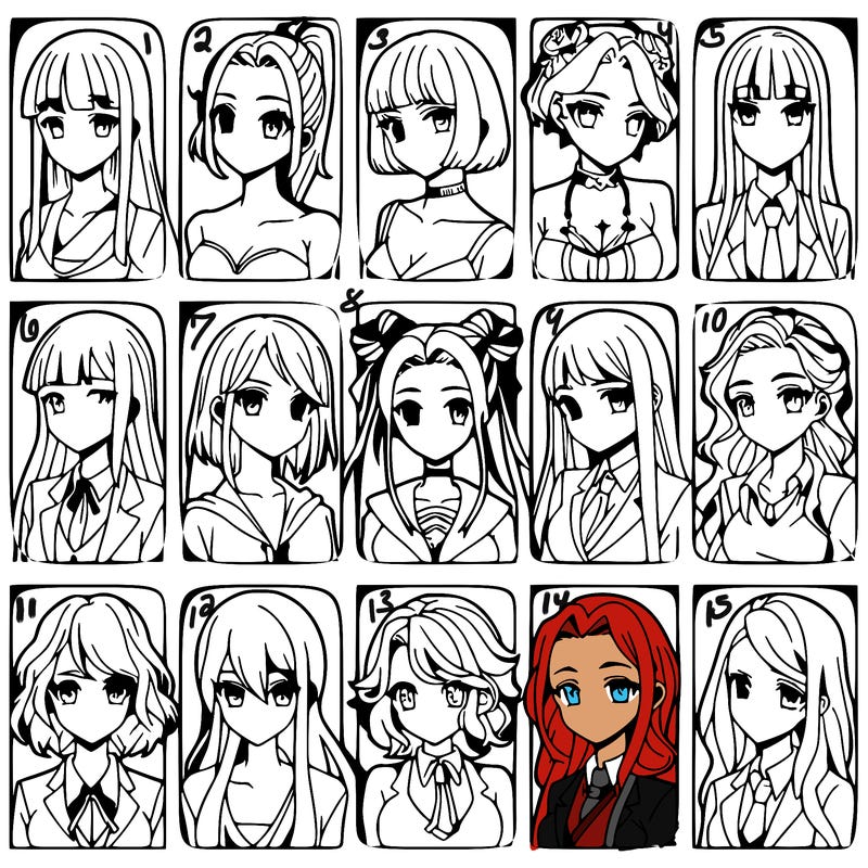 girls that look diffrent anime