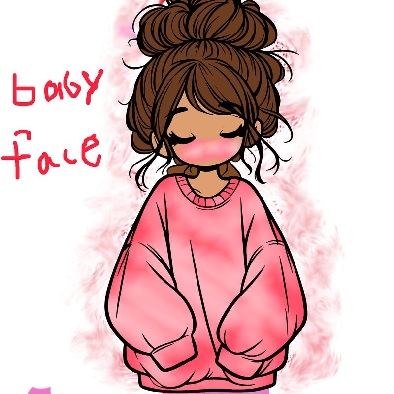 girl with baggy sweatshirt and messy bun