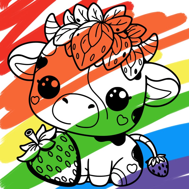cute strawberry cow