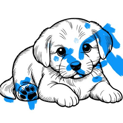 a cute realistic puppy