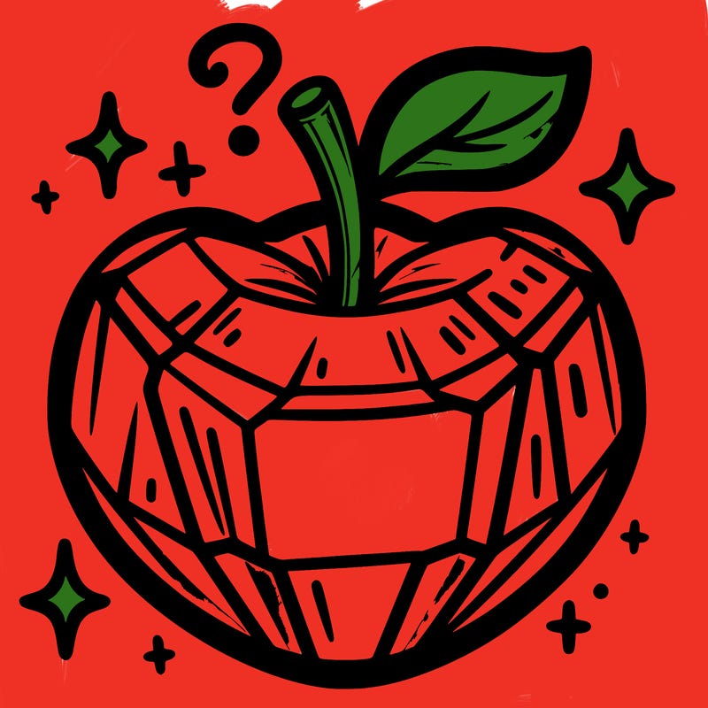 very shiny crystal apple