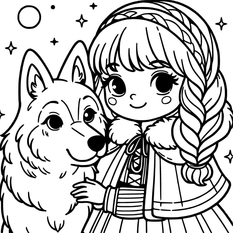 girl with wolf