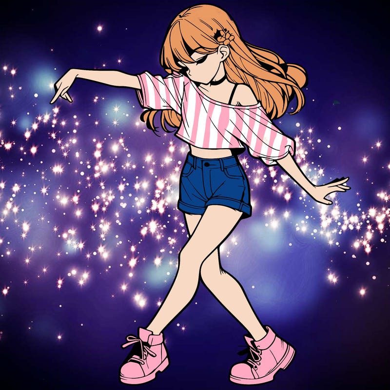 realistic girl danceing