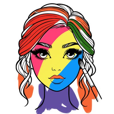 realistic person with makeup