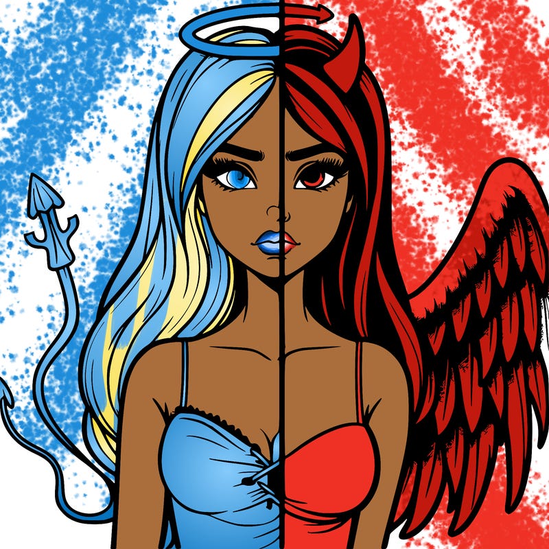 devil vs angel realistic girl