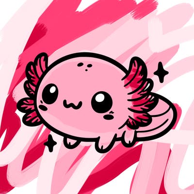 cute easy baby axolotl