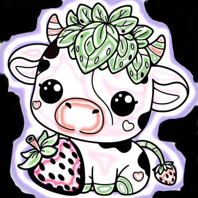 cute strawberry cow