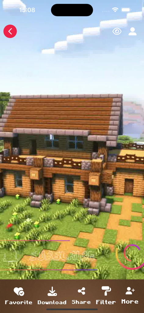 Modern Building : House Ideas - A two-story Minecraft survival house with a wooden exterior and stone foundation