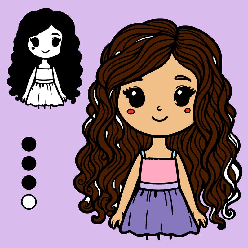 girl with  long curly brown hair
