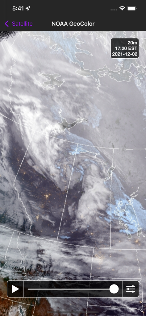 Canada Weather - Imágenes satelitales GOES-19 de NOAA que muestran la cobertura de nubes sobre América del Norte